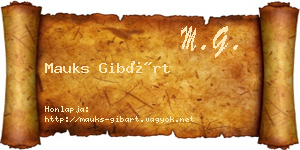 Mauks Gibárt névjegykártya